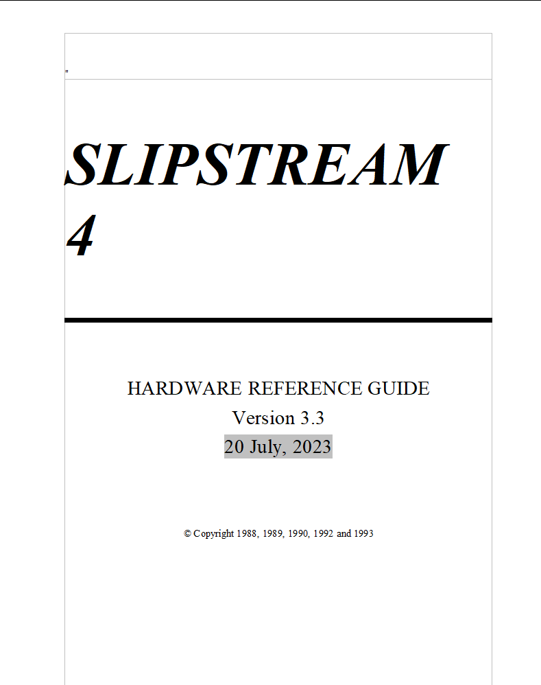 Slipstream Rev4 Reference Guide v3.3 Slipstream Rev4 Reference Guide v3.3