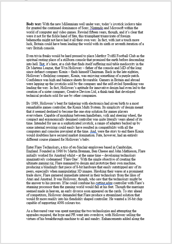 The Konix Story Article The Konix Story Article